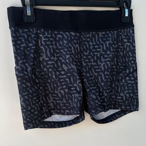 Black and Gray Patterned Shorts